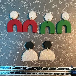 Handmade polymer clay earrings